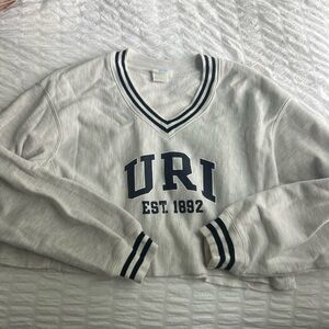 Cropped University of Rhode Island grey and navy sweatshirt #URI